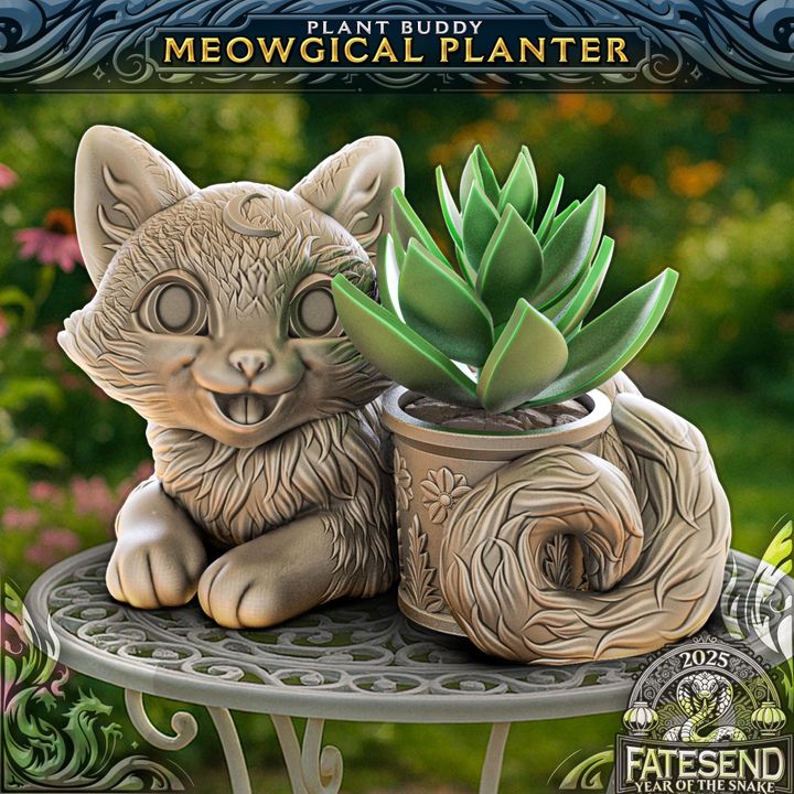 Meowgical Planter Plant Buddy Storage