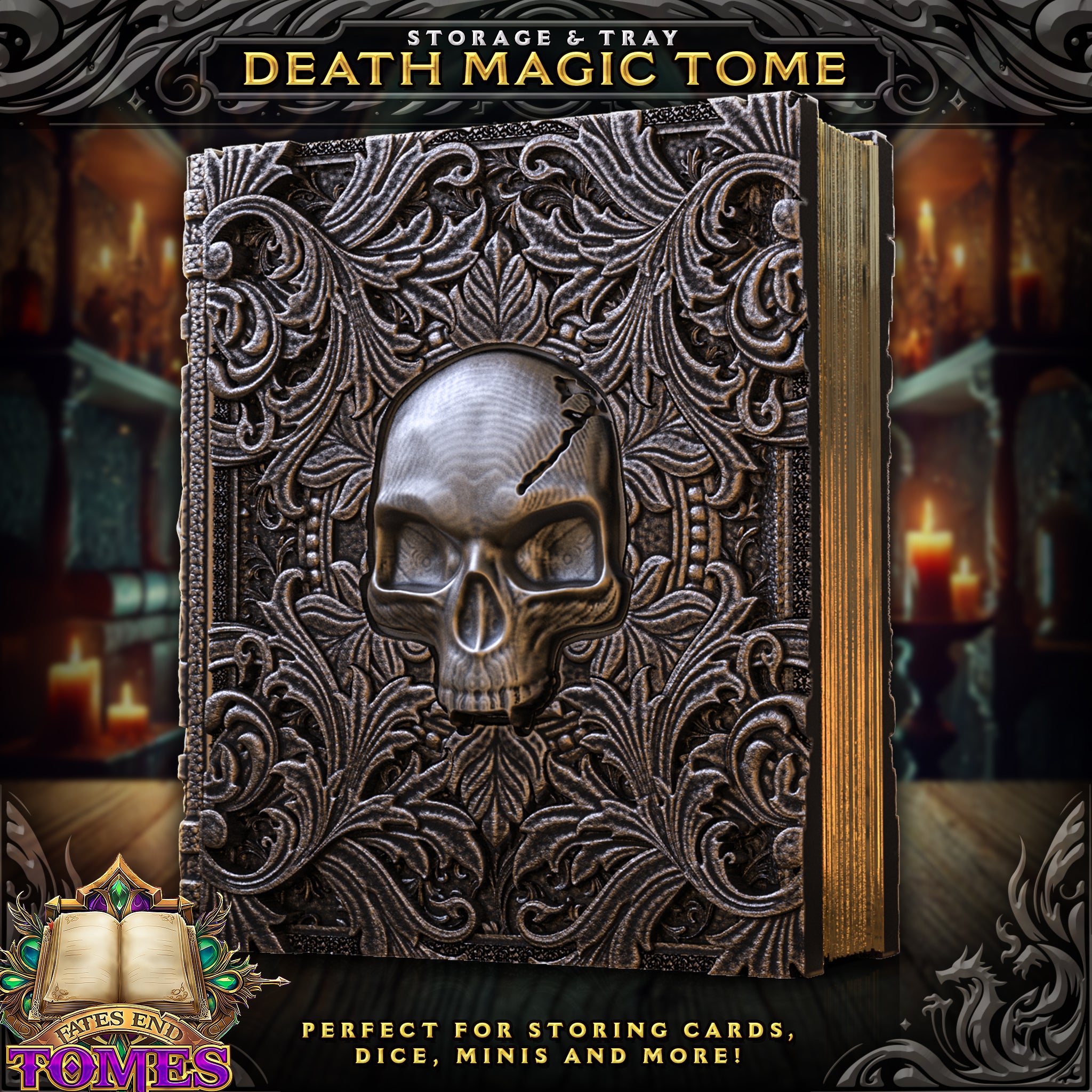 Death Magic Tome Modular Dice Case | Tray, Tower or Storage Insert