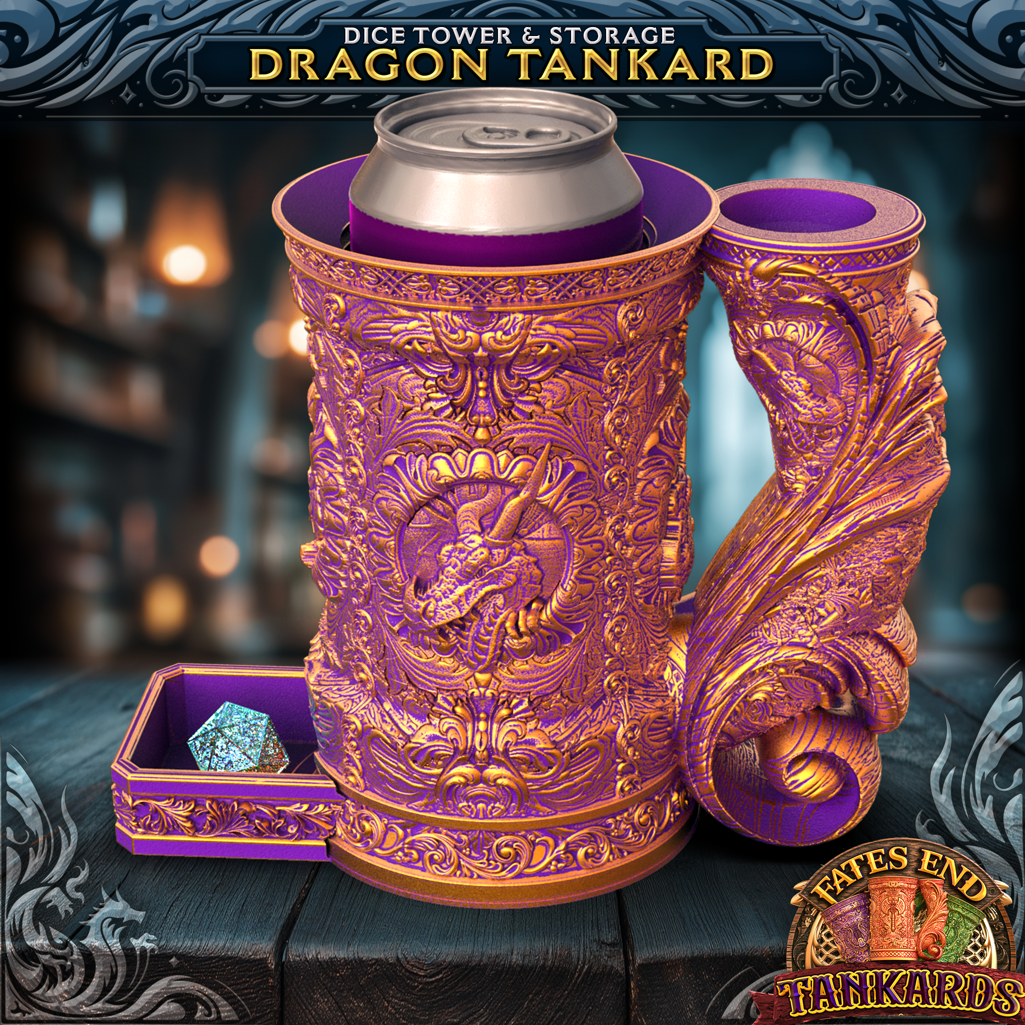 Dragon Tankard – Dice Tower, Storage & Can Holder