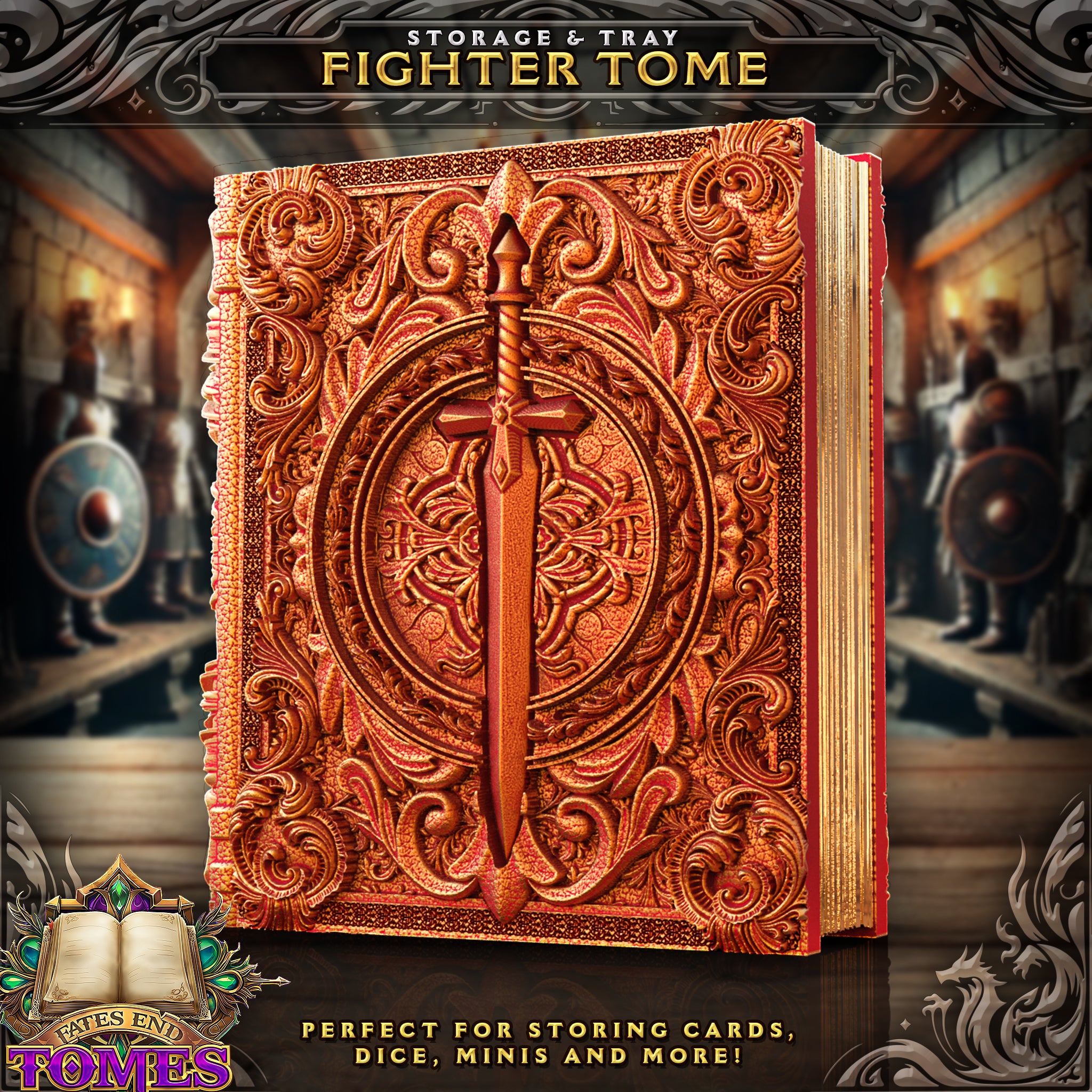 Fighter Tome Modular Dice Case | Tray, Tower or Storage Insert