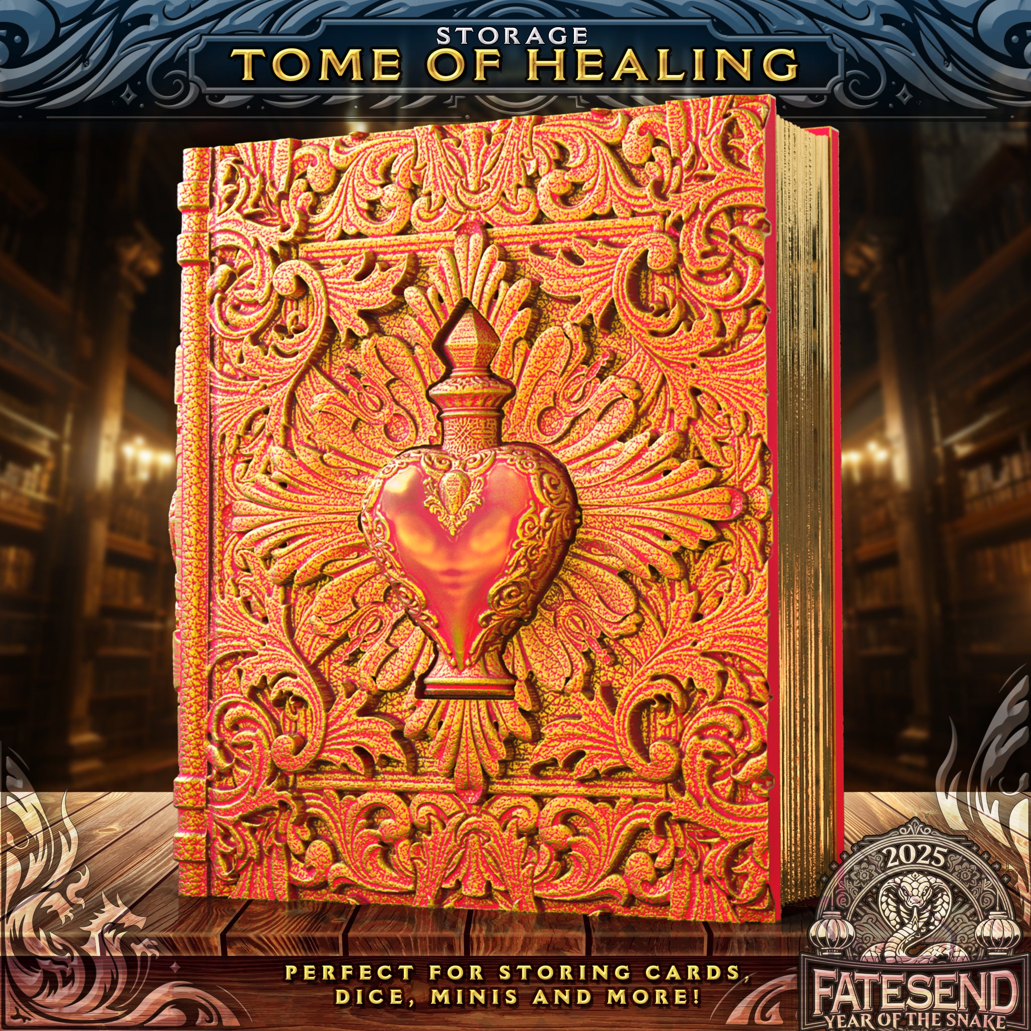Tome of Healing Modular Dice Case | Tray, Tower or Storage Insert