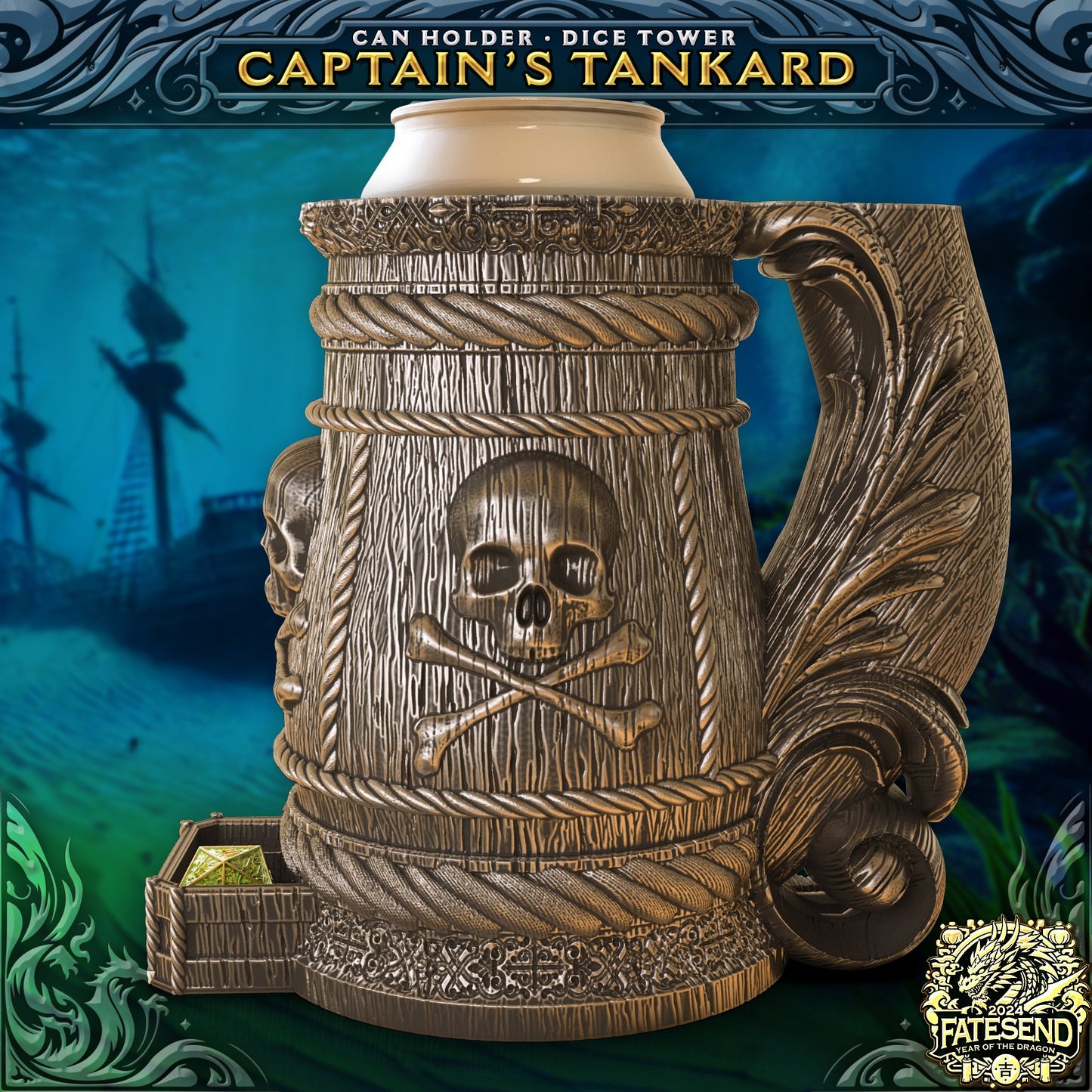 Pirate Tankard - Dice Tower, Storage and Can Holder