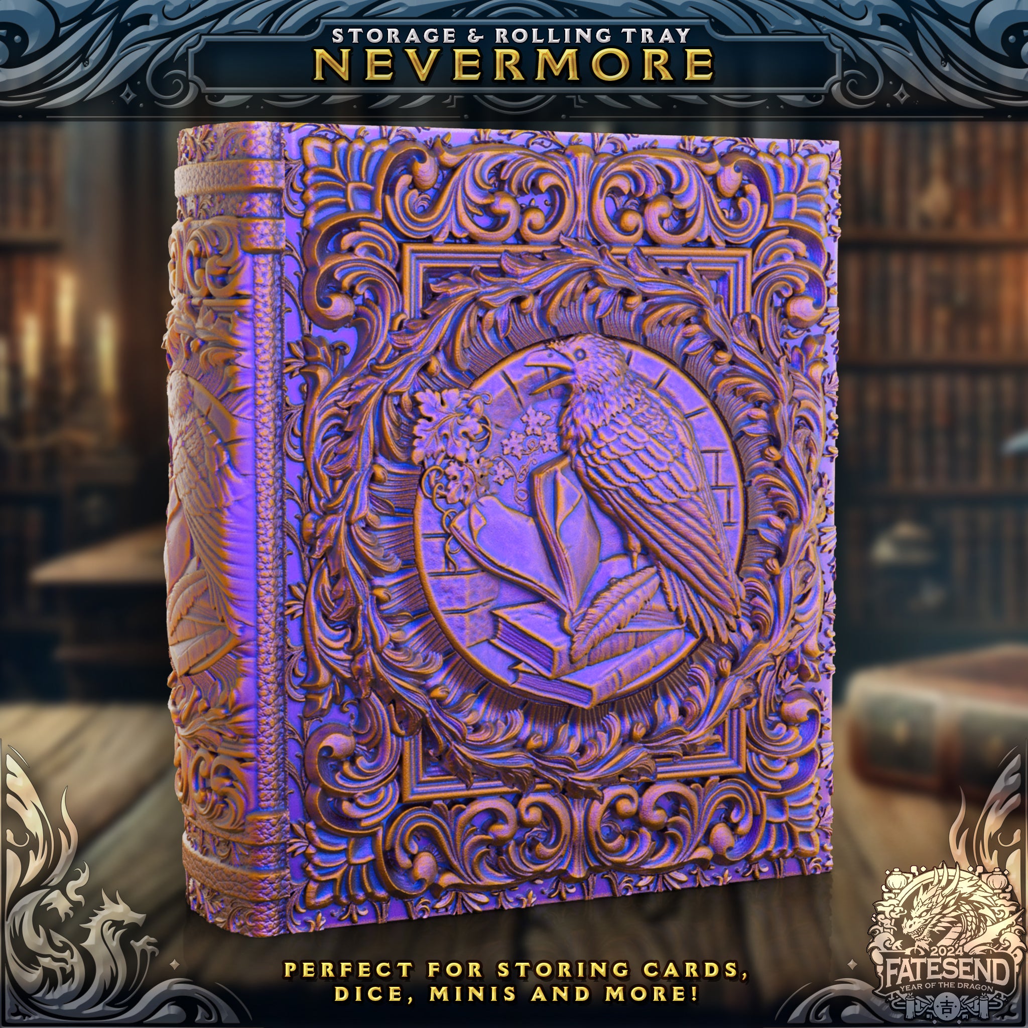 Nevermore Tome Modular Dice Case | Tray, Tower or Storage Insert