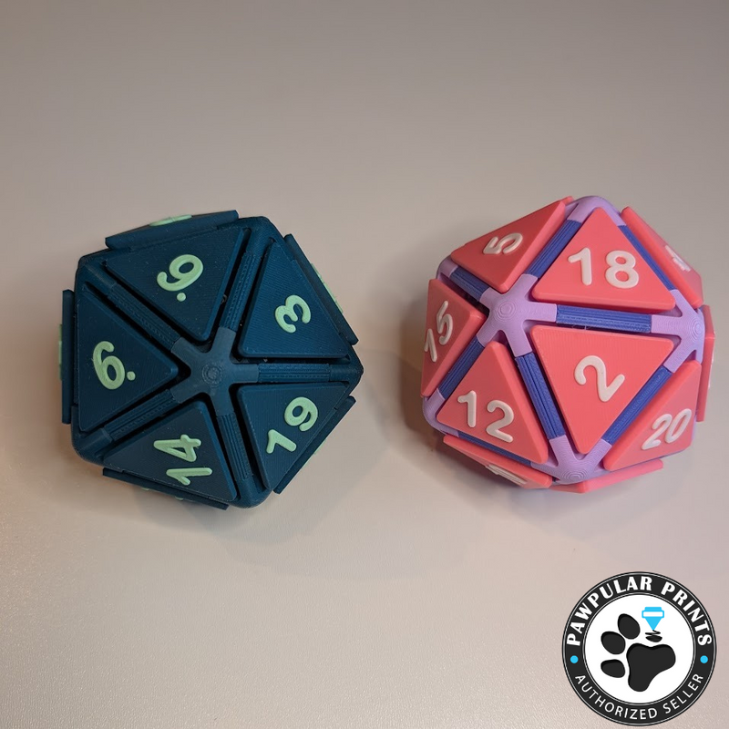 Clicky Twenty – Fidget D20 – DIY Kit – M&M Prints